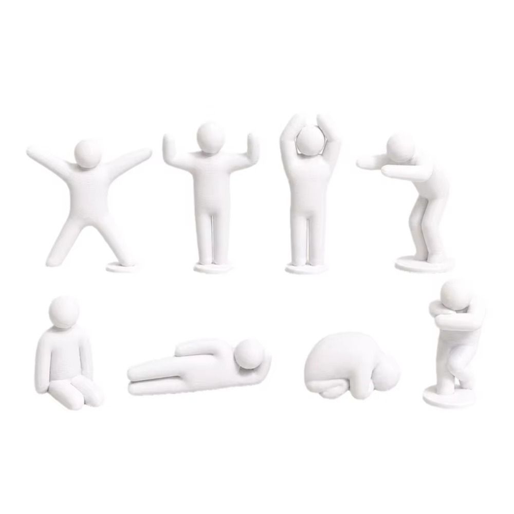 3D Printing Figure - ของตกแต่งเมคคาที่สามารถทาสีได้ ฟิกเกอร์มนุษย์ที่ยังไม่ได้ทาสี ฟิกเกอร์พิมพ์ 3 มิติ สีขาว