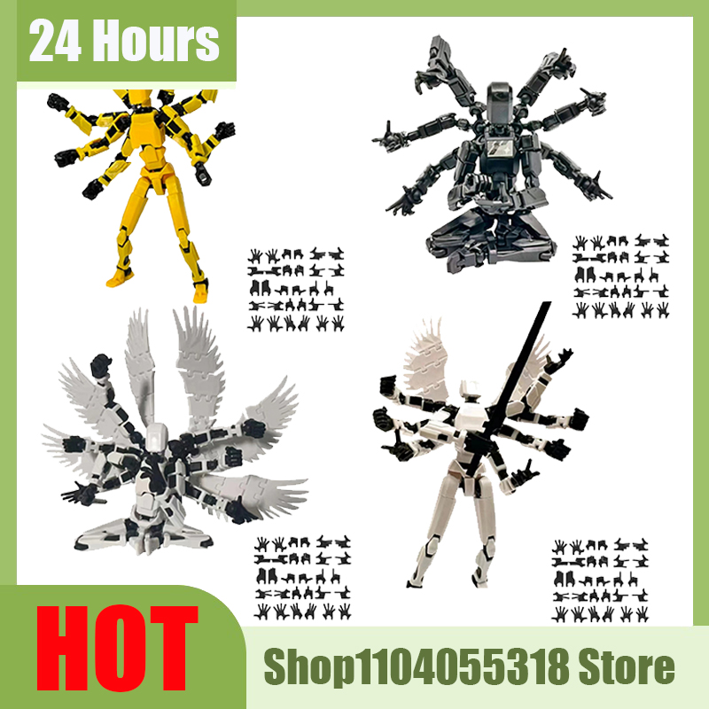 3D Printing Action Figure - Multi-Jointed Movable Shapeshift หุ่นยนต์ 8 ปีกผู้หญิงอุปกรณ์เสริม