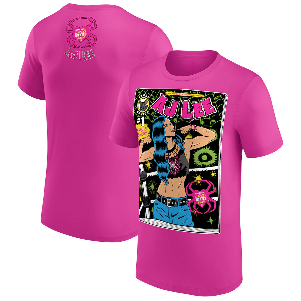 3D Printing Web - เสื้อยืดผู้ชายสีชมพู AJ Lee ลายใยแมงมุมรูปหัวใจ พิมพ์ลาย 3
