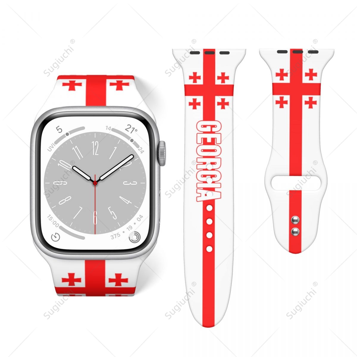 3D Printing Watch - Unisex จอร์เจียธง 3D การพิมพ์กีฬาสําหรับ Apple Watch