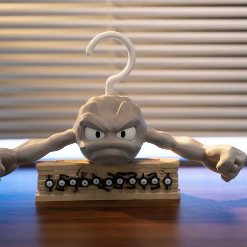 3D Printing Action Figure - ที่แขวนเสื้อผ้าลายการ์ตูนอนิเมะ 3 มิติ รูป Geodude ตลกๆ