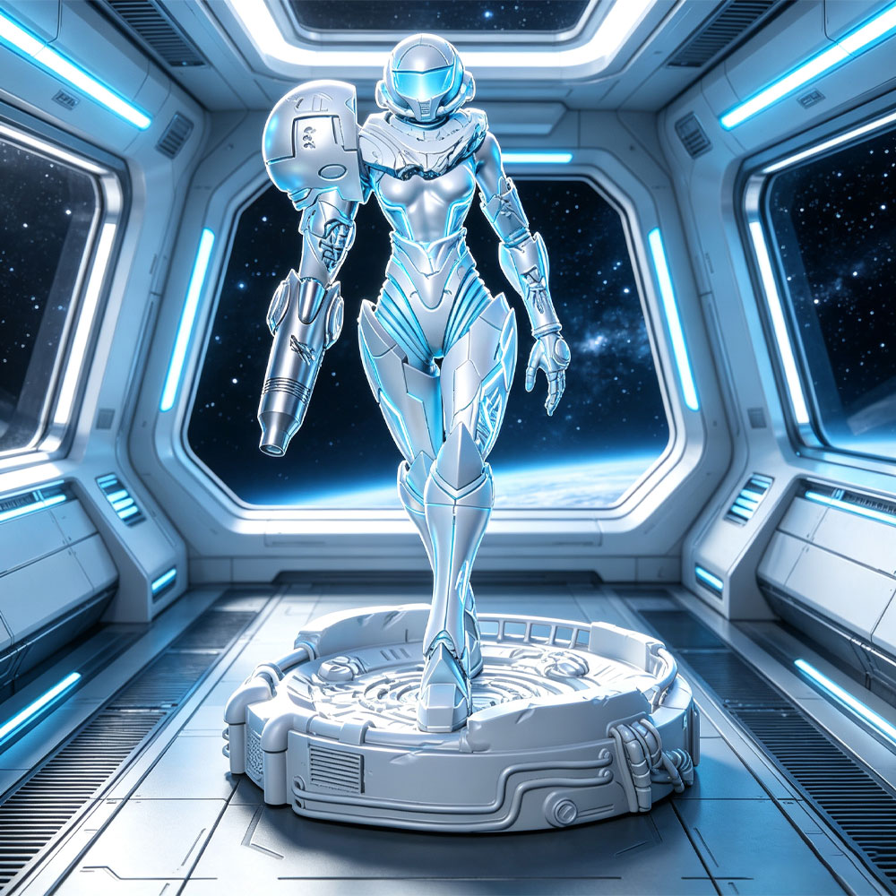 3D Printing App - 1/24 นักรบสวมเกราะพลังไซไฟ, ชุดโมเดลเรซิ่นนักรบหญิง, ตุ๊กตาโมเดลสีเทาขนาดเล็กพิมพ์ 3 มิติ