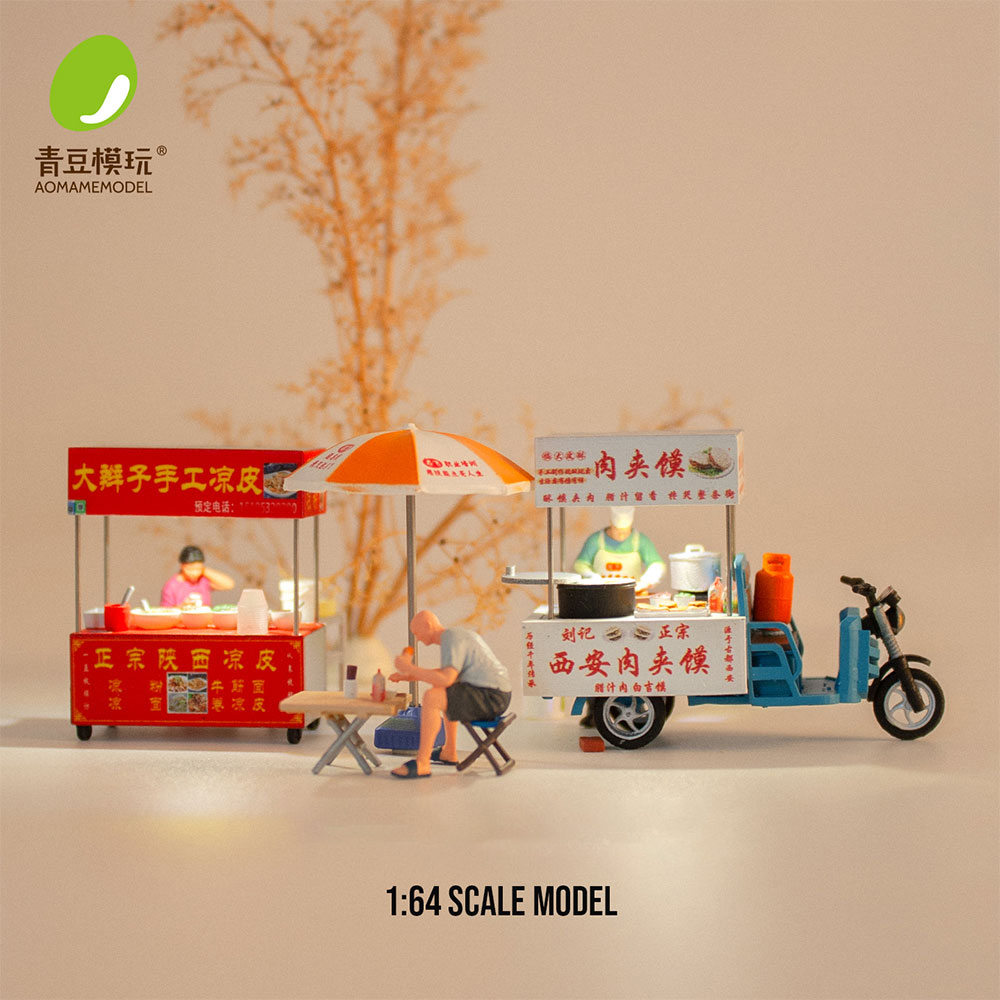 3D Printing App - ชุดโมเดลตลาดกลางคืน 1/64 - ร้านอาหารจิ๋วเรซิ่นพิมพ์ 3 มิติความละเอียดสูง