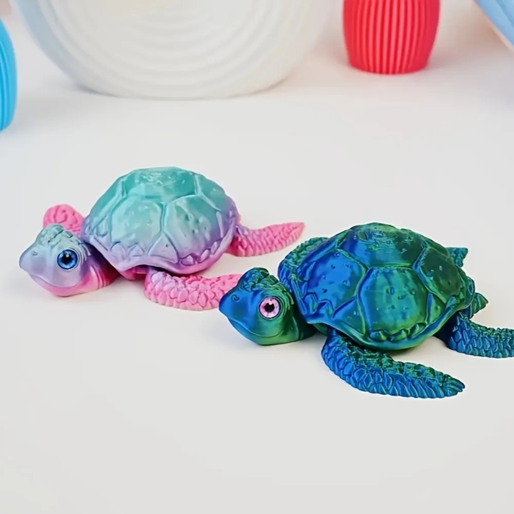 3D Printing Action Figure - เครื่องประดับเต่าพิมพ์ 3 มิติ วัสดุ PLA สีสันสดใสและน่ารัก