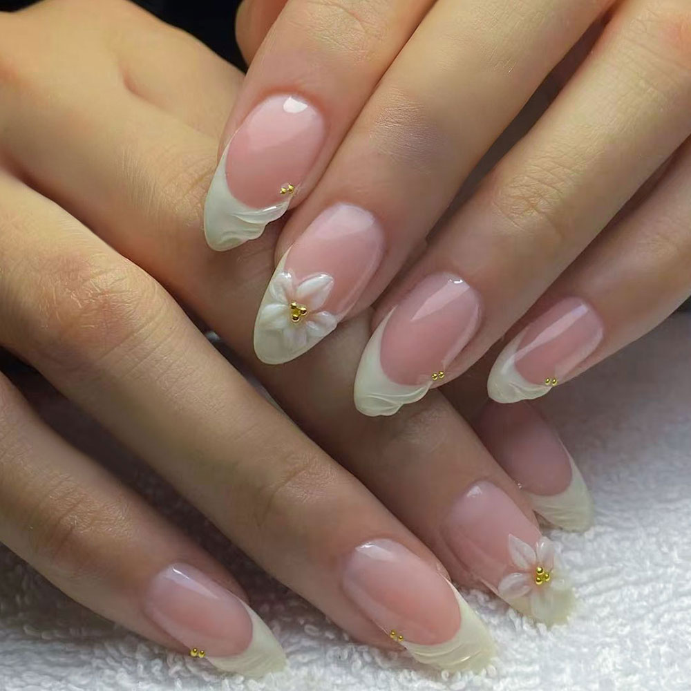 3D Printing Nails - 24 ชิ้น เล็บเจล 3 มิติ ลายปลาวาฬ