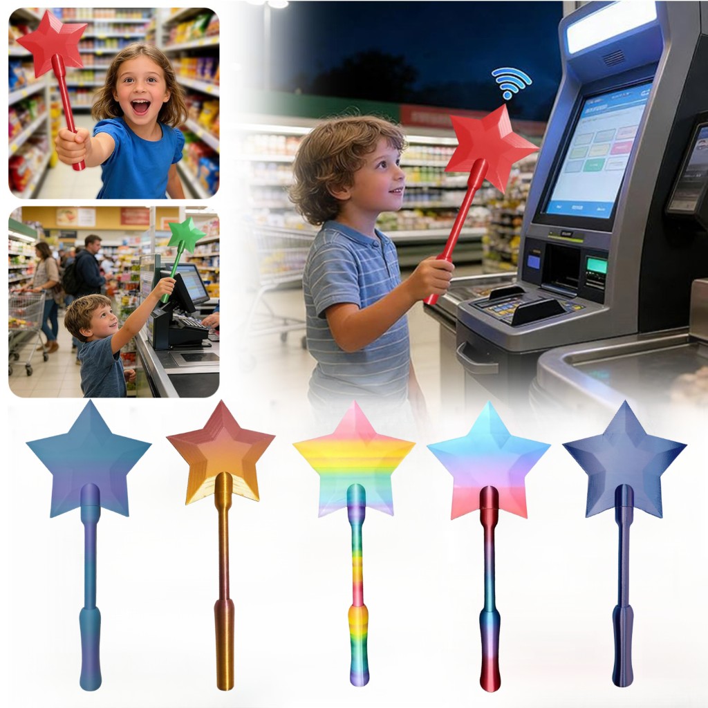 3D Printing Use - แท่งชำระเงินรูปดาวห้าแฉกแบบพิมพ์ 3 มิติ พร้อมที่ใส่บัตร NFC รูปดาวอีสเตอร์