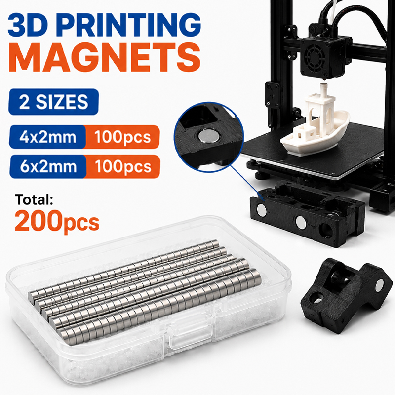 Enclosure 3D Printing - ชุดแม่เหล็กพิมพ์ 3 มิติ 200 ชิ้น/กล่อง สำหรับ