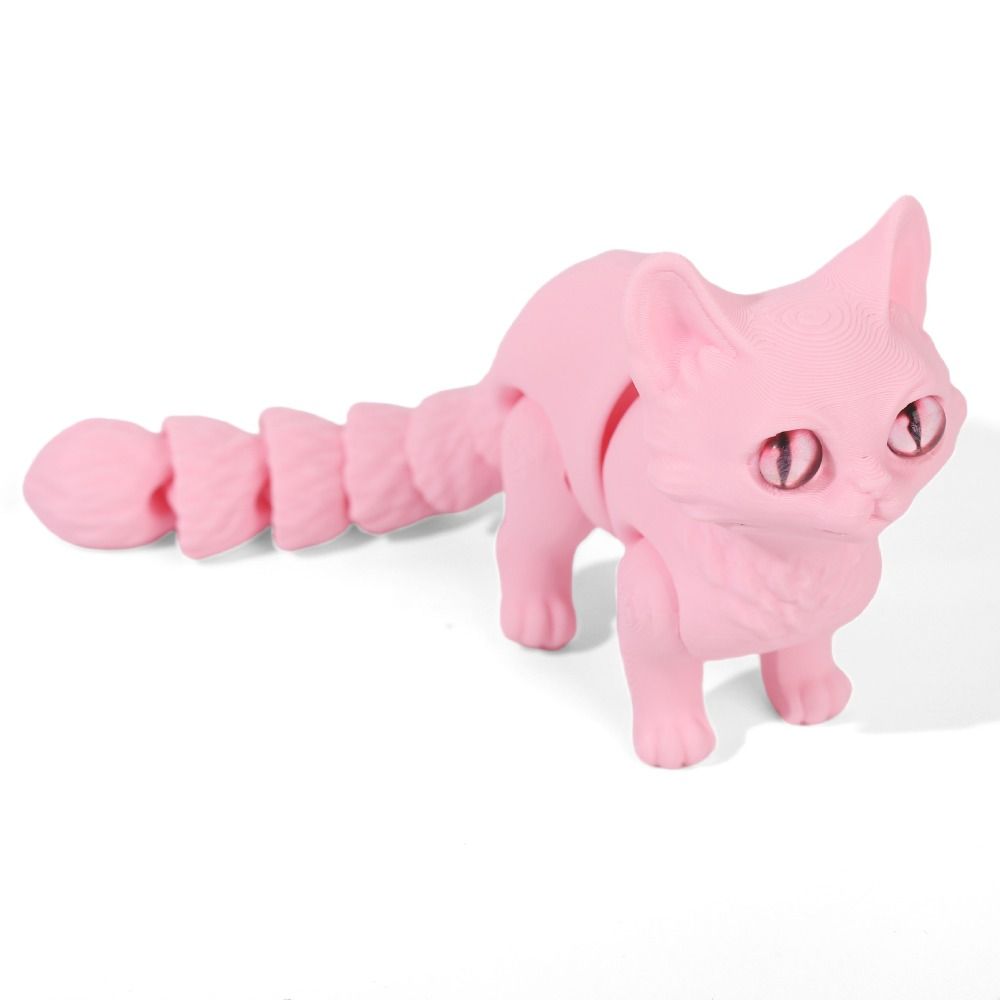 3D Printing Figure - โมเดลแมวพิมพ์ 3 มิติ ตาโต วัสดุพลาสติก ดีไซน์สมจริง