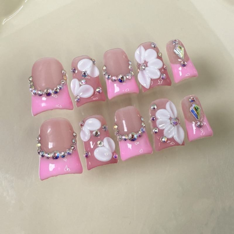 10 ชิ้น เล็บปลอมทำมือทรงปากเป็ - 3D Printing Nails บทวิจารณ์และราคา