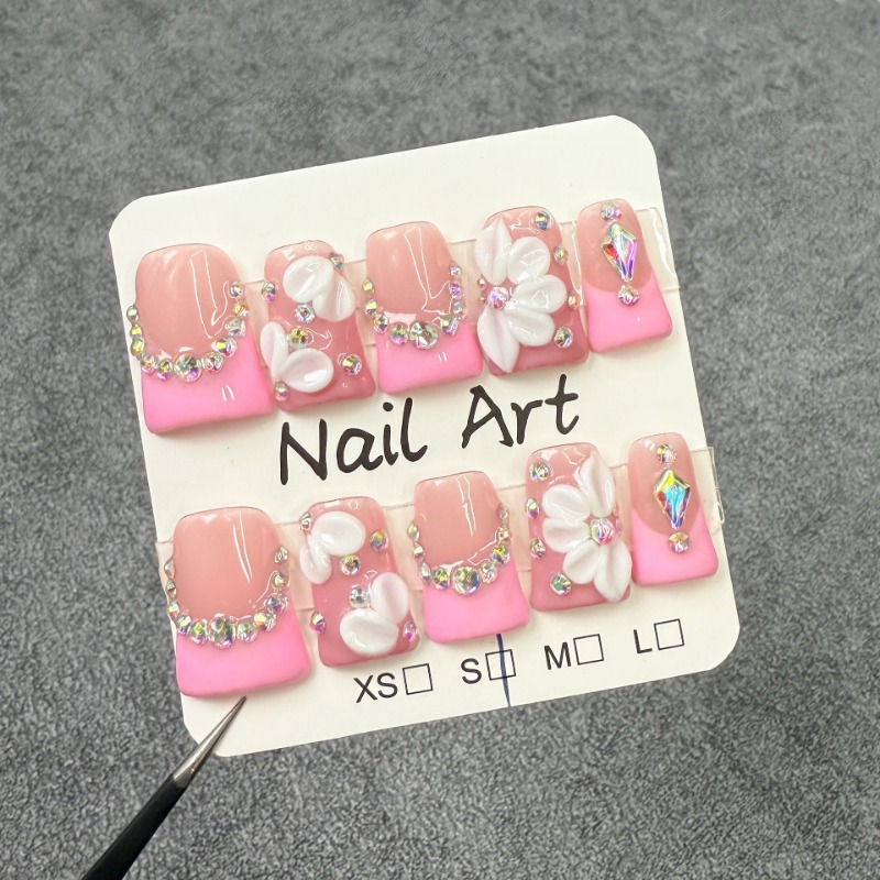 10 ชิ้น เล็บปลอมทำมือทรงปากเป็ - 3D Printing Nails บทวิจารณ์และราคา