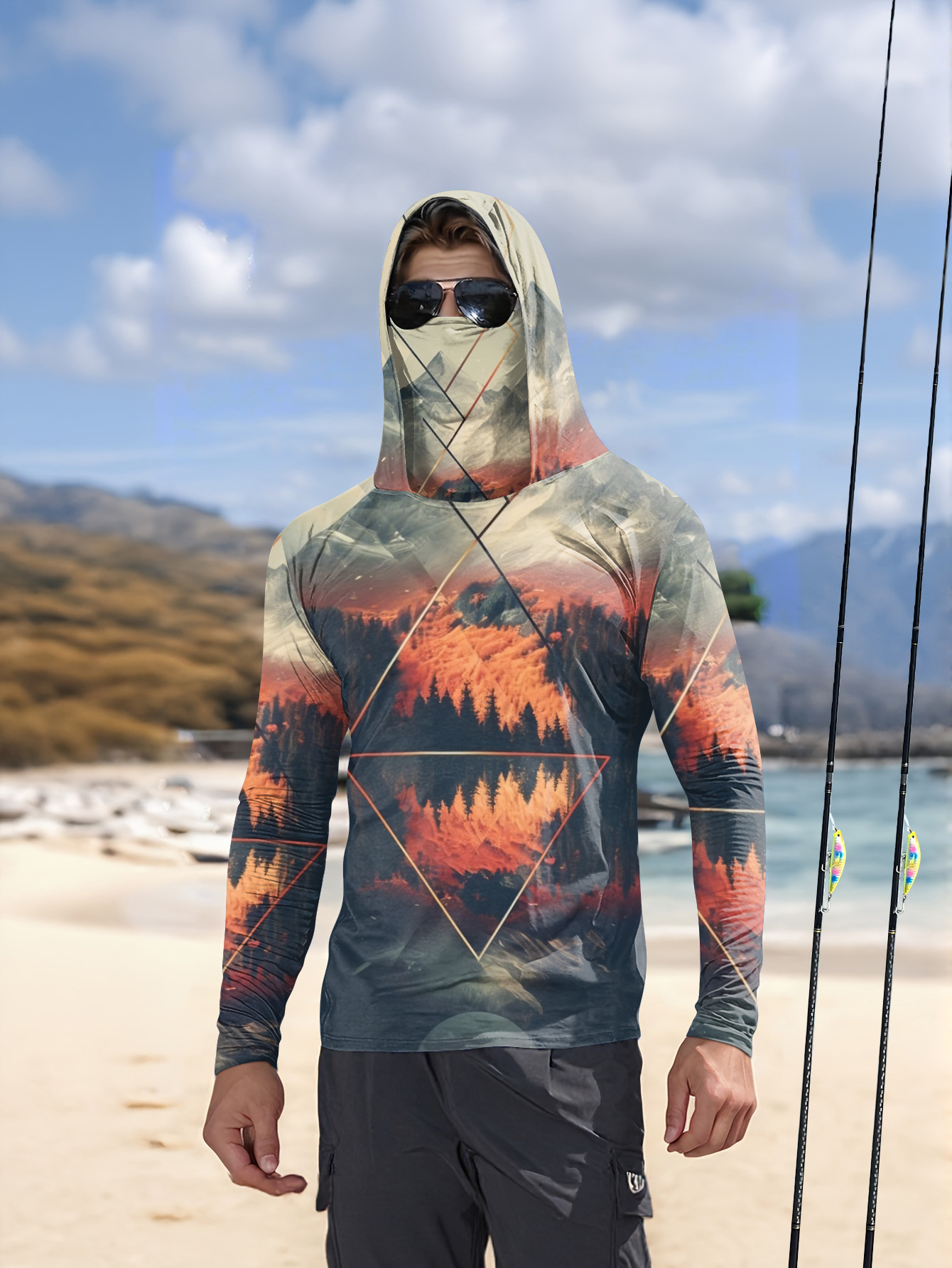 เสื้อฮู้ดตกปลาสำหรับผู้ชายแบบก - 3D Printing Jersey บทวิจารณ์และราคา