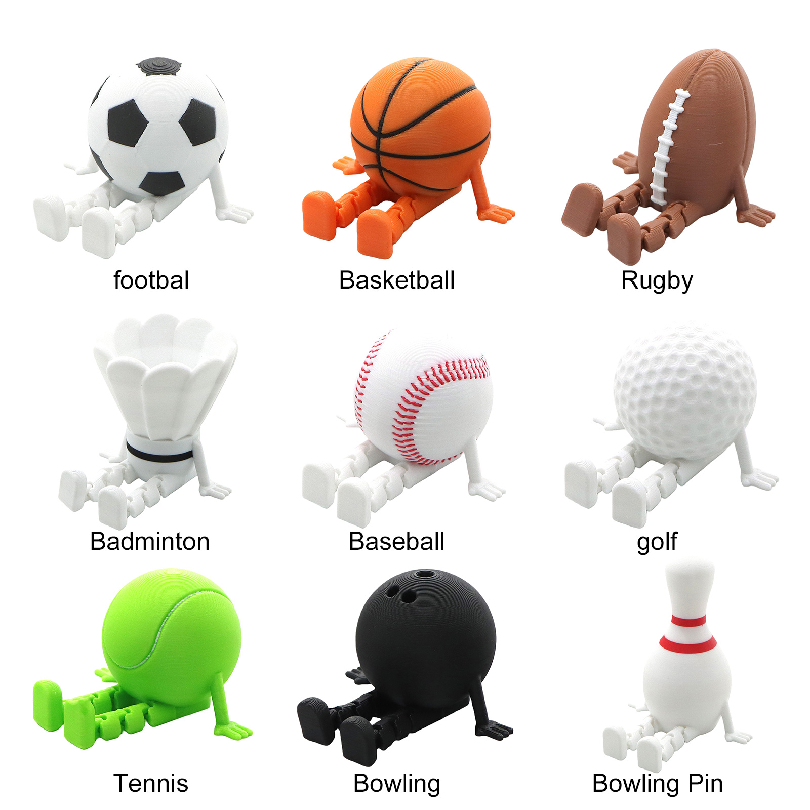 ตุ๊กตาบอลกีฬา 3D พิมพ์ลายน่ารั - 3D Printing Pla บทวิจารณ์และราคา
