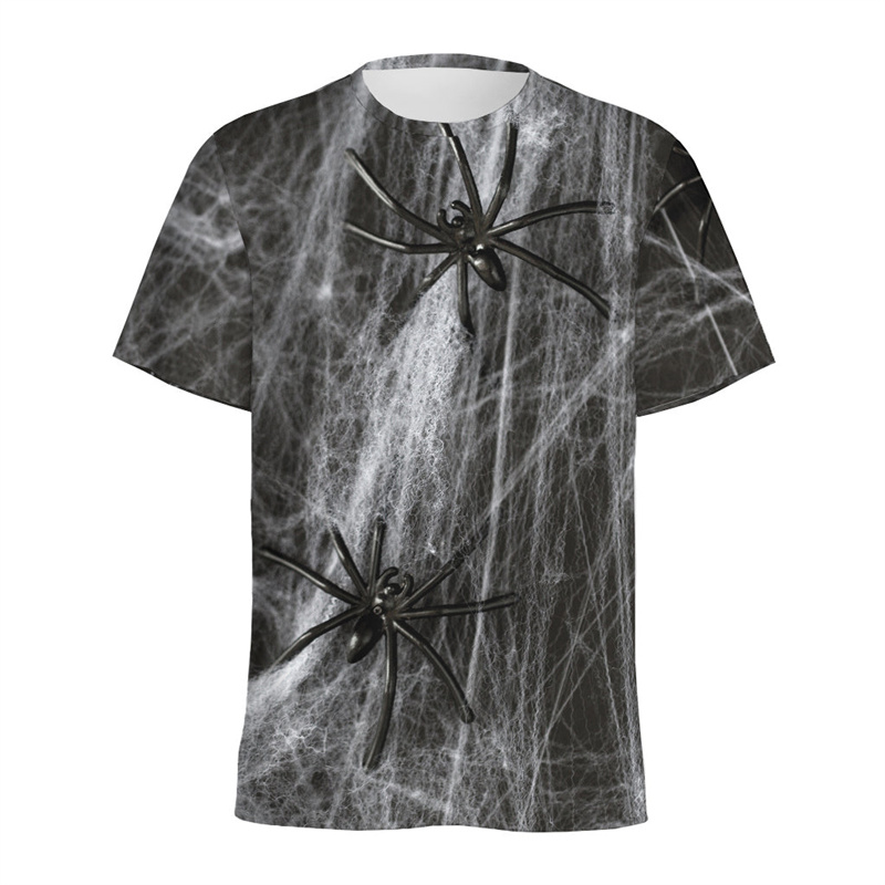 เสื้อยืดลายใยแมงมุมฮาโลวีนสำหร - 3D Printing Web บทวิจารณ์และราคา