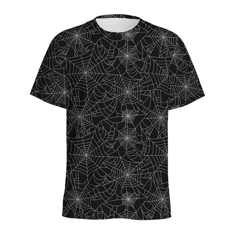 เสื้อยืดลายใยแมงมุมฮาโลวีนสำหร - 3D Printing Web บทวิจารณ์และราคา
