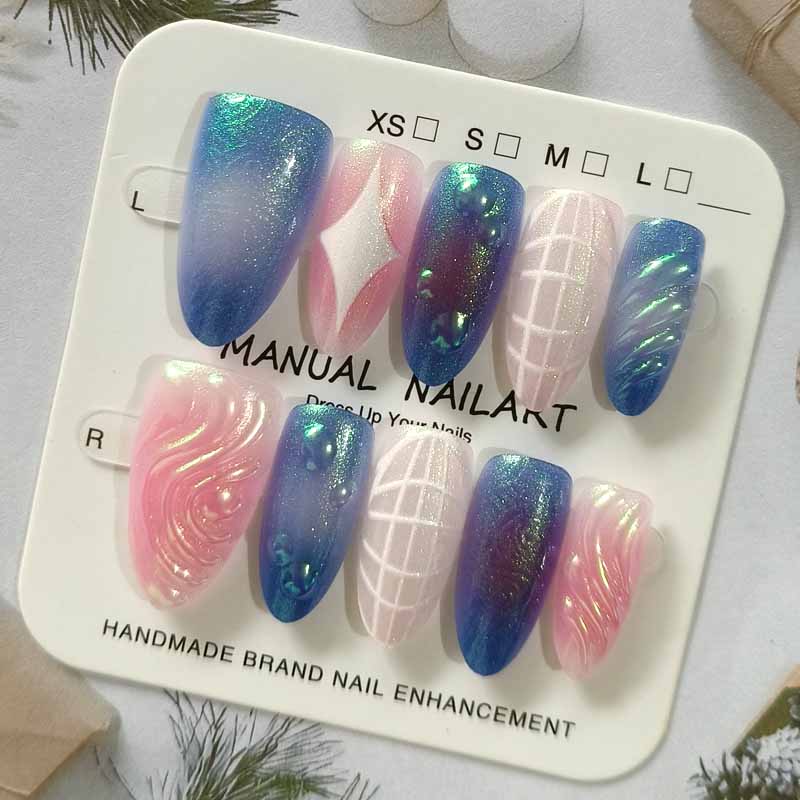 10 ชิ้นประกาย Cat Eye สวมเกราะ - 3D Printing Nails บทวิจารณ์และราคา