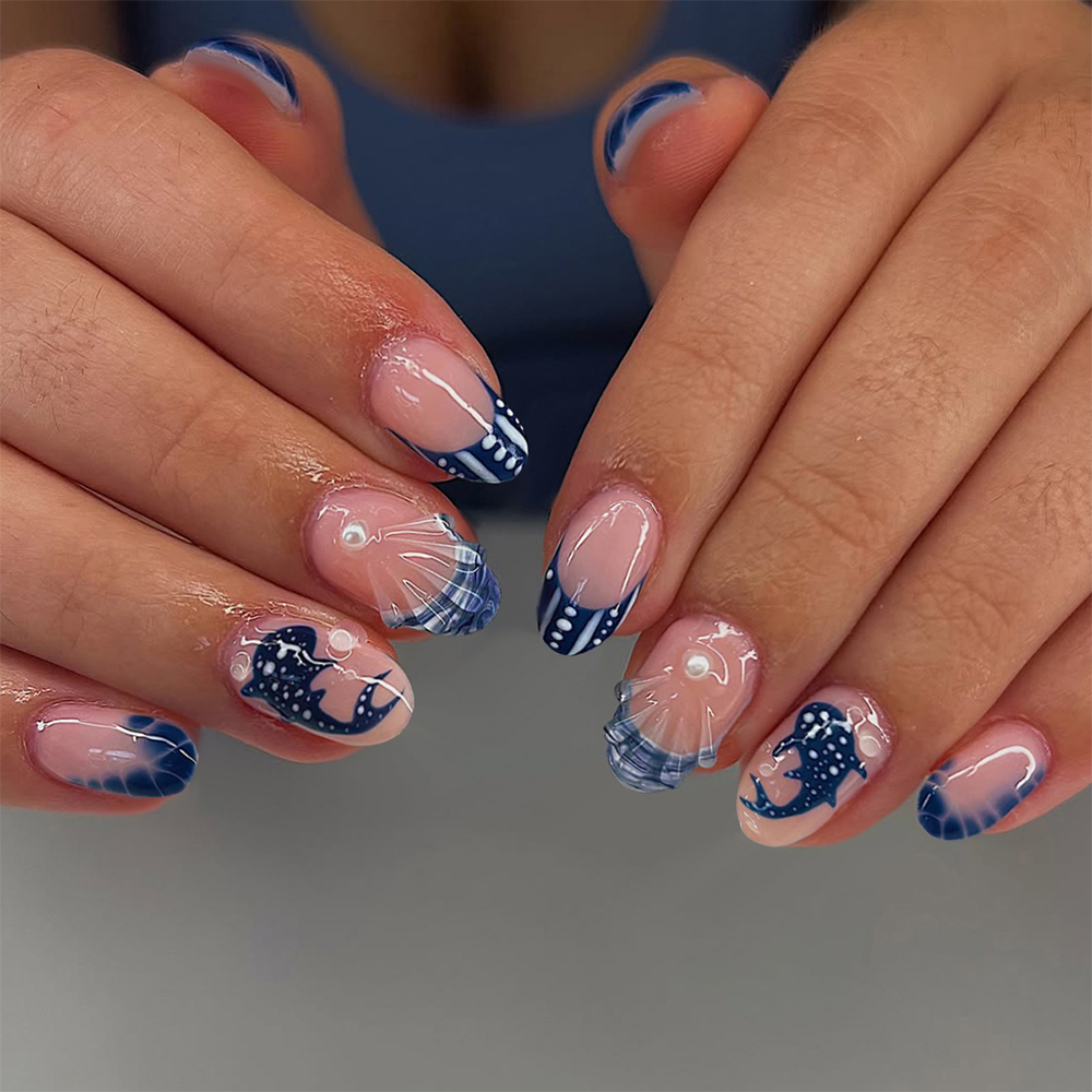 24 ชิ้น เล็บเจล 3 มิติ ลายปลาว - 3D Printing Nails บทวิจารณ์และราคา