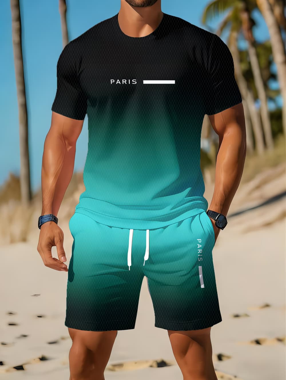 ชุดเซ็ตสองชิ้นลำลองสำหรับผู้ชา - 3D Printing Jersey บทวิจารณ์และราคา